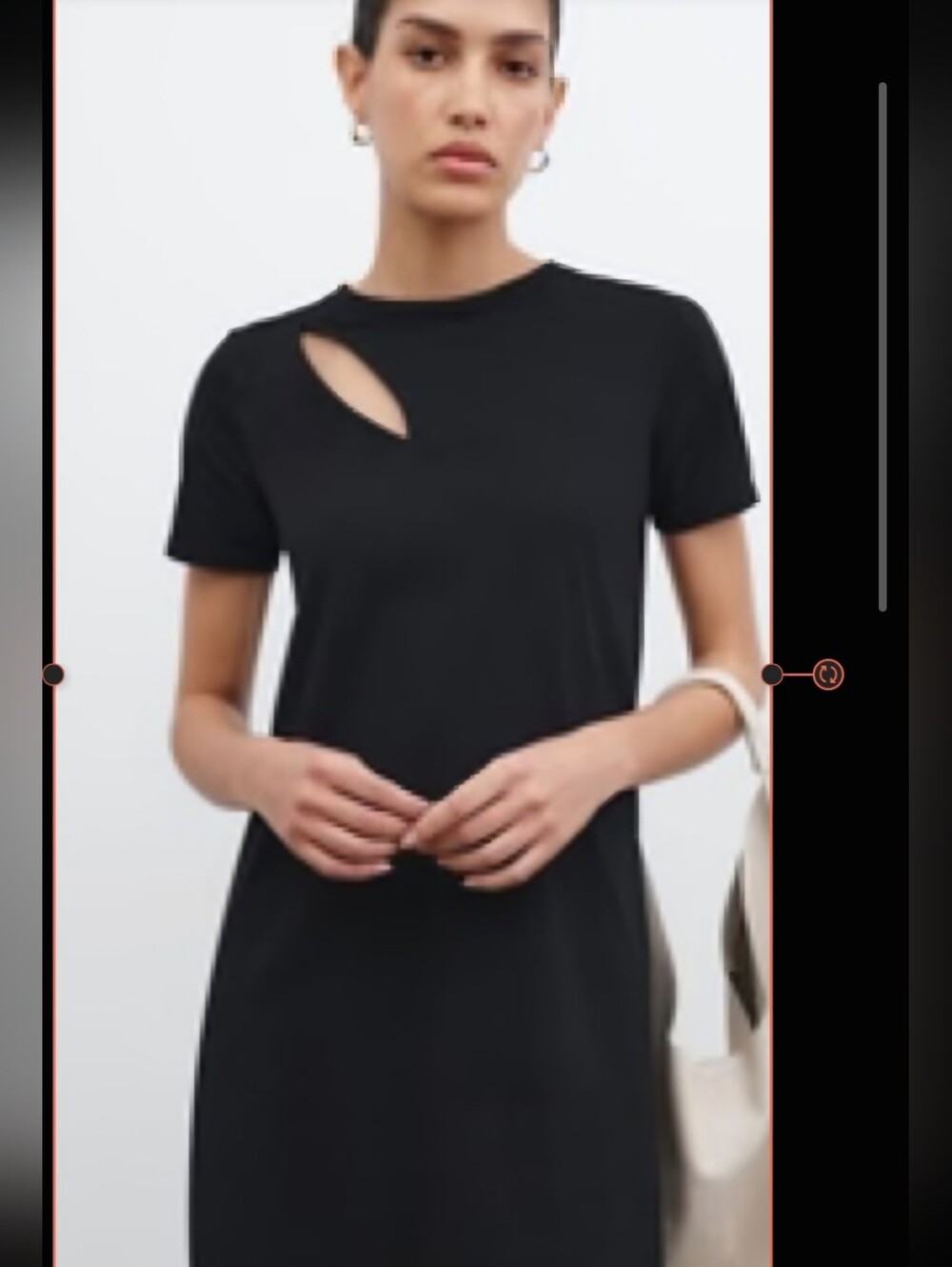 Black Short-Sleeve Cutout Women’s Dress